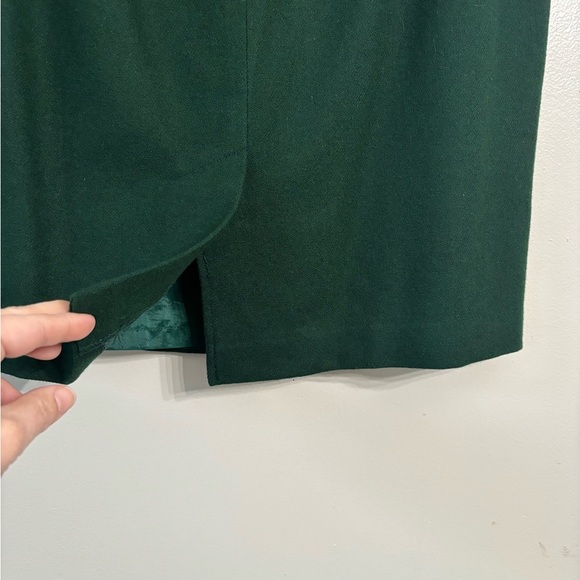 REQUIREMENTS  green wool fully lined zip up women pencil skirt - Picture 4 of 6